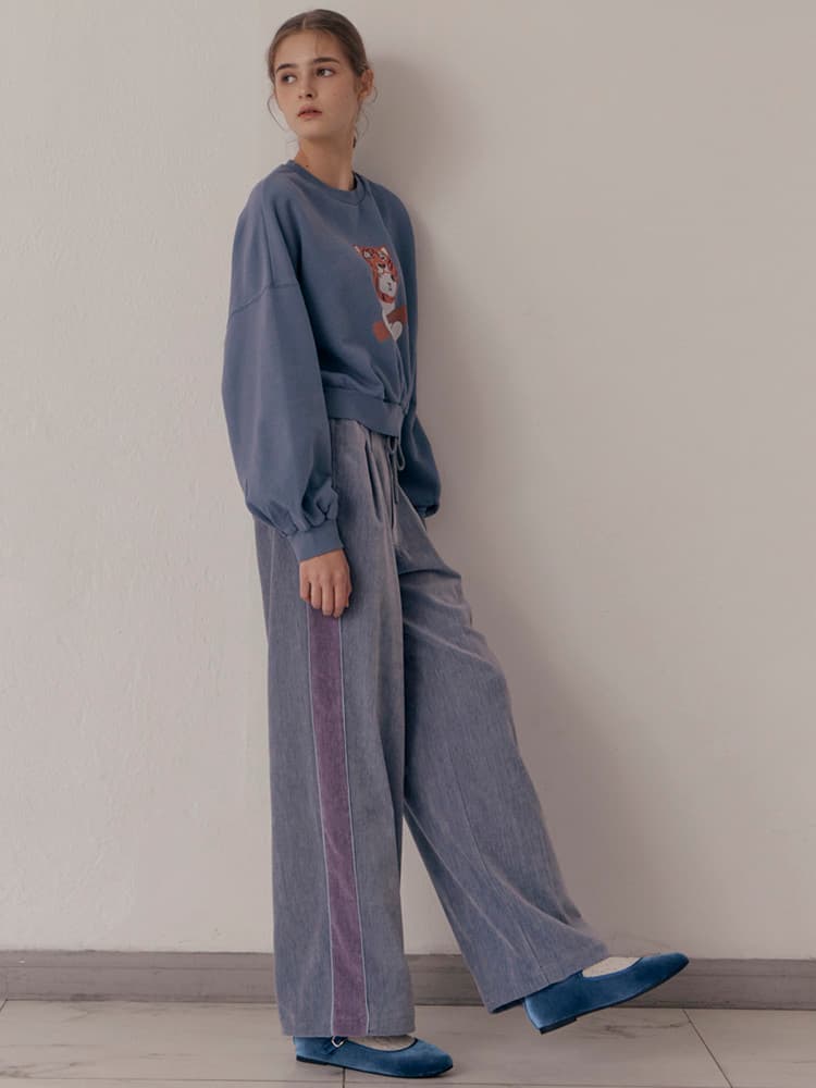 Velvet Wide Pants (Lavender Gray) — vue 4