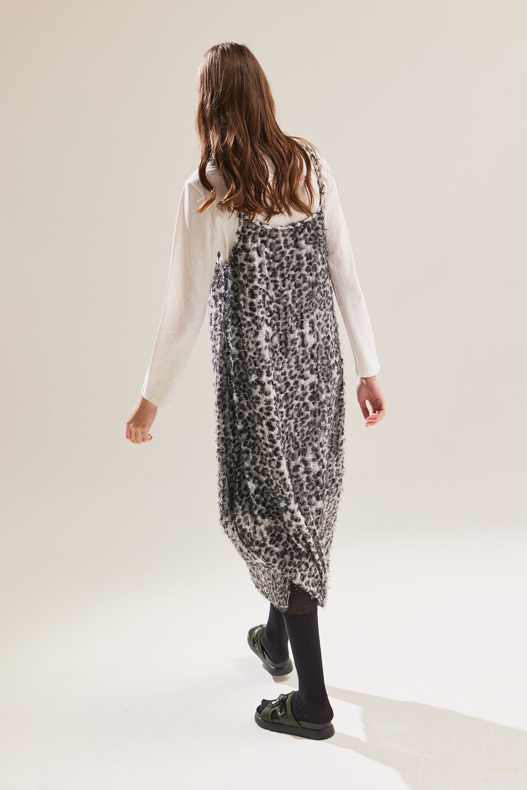 Furry Leopard Slip Dress — vue 9