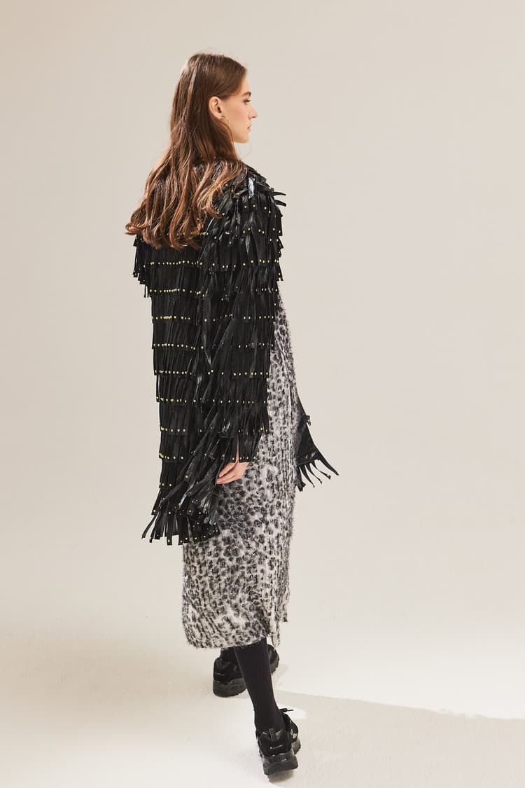 Black Stud-Tasseled Coat — vue 5