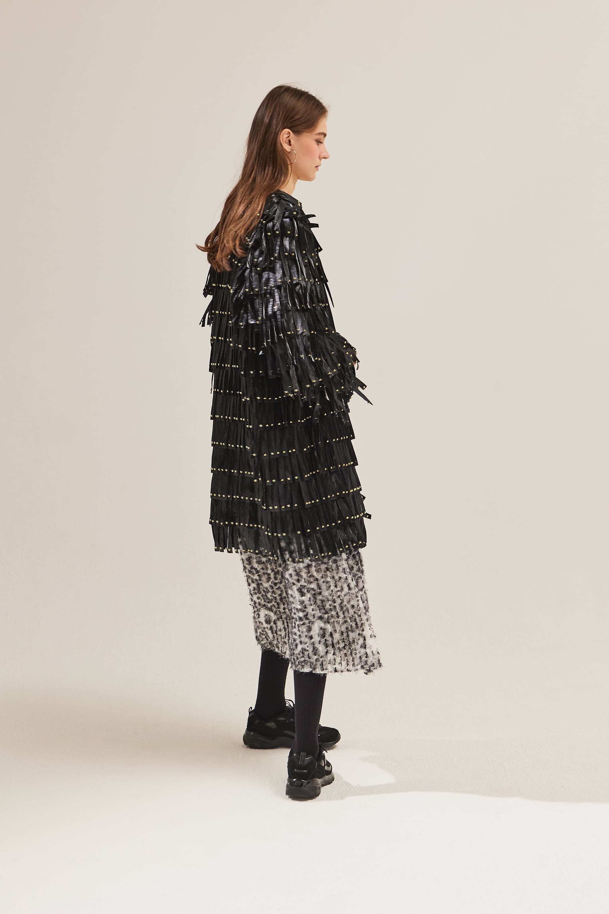 Black Stud-Tasseled Coat — vue 10