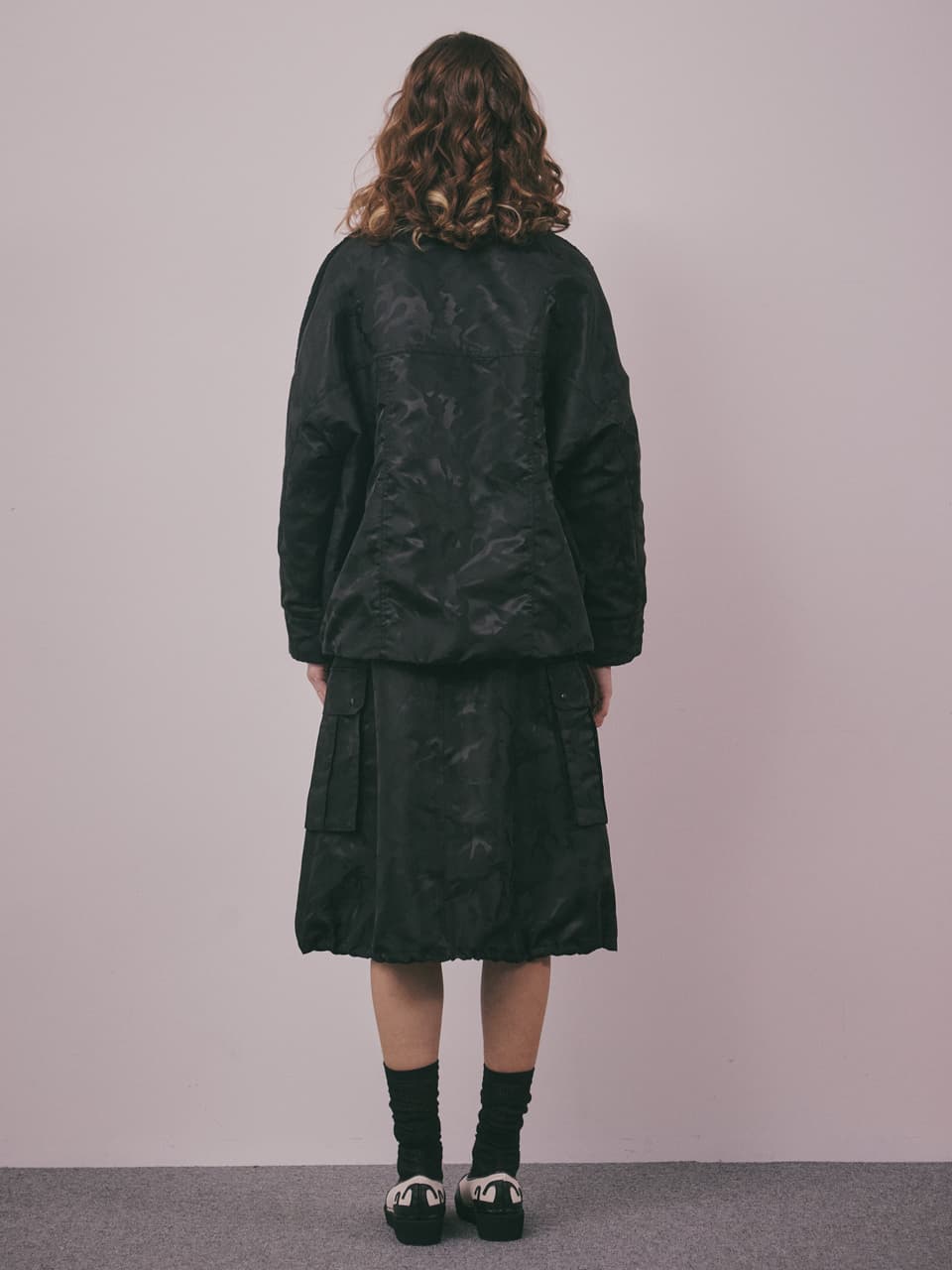 Wool Camouflage Padded Jacket (Black) — vue 11