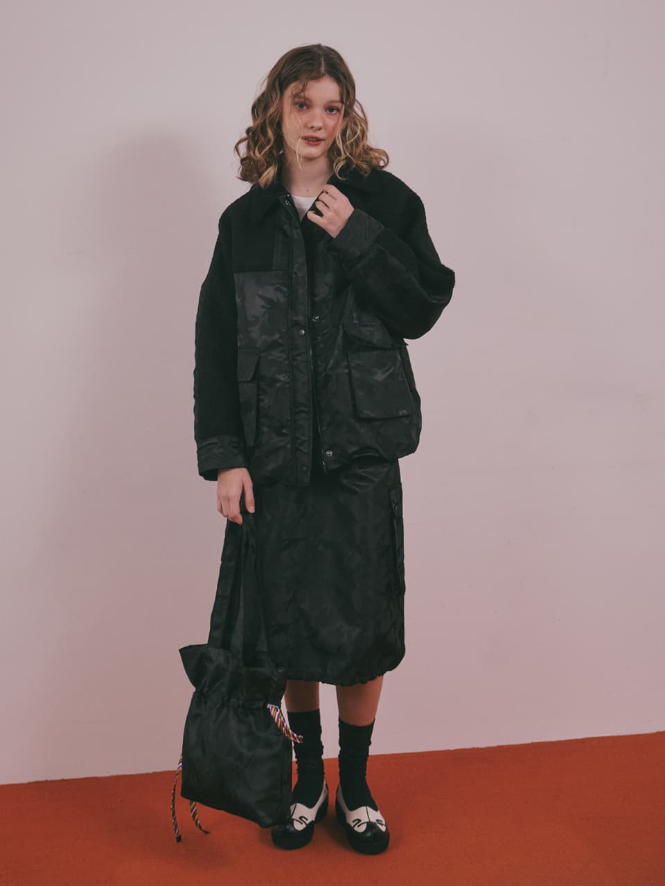 Wool Camouflage Padded Jacket (Black) — vue 16
