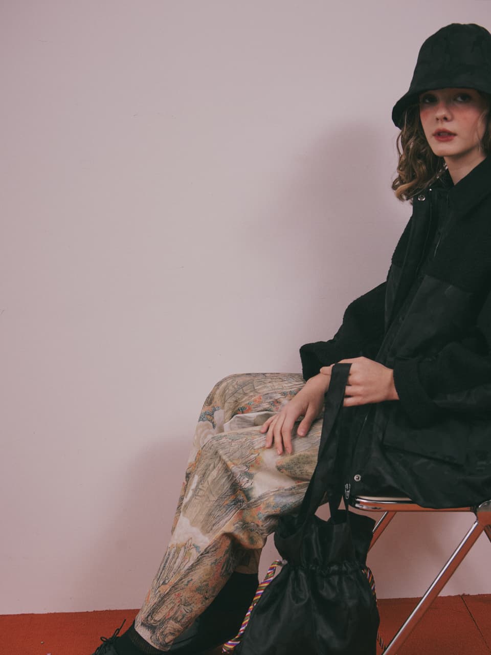 Wool Camouflage Padded Jacket (Black) — vue 20