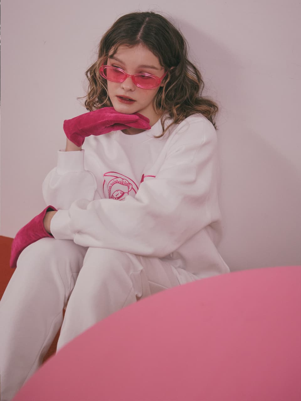 Lovers in the Moonlight Fleece Sweat Set-Up (White) — vue 13