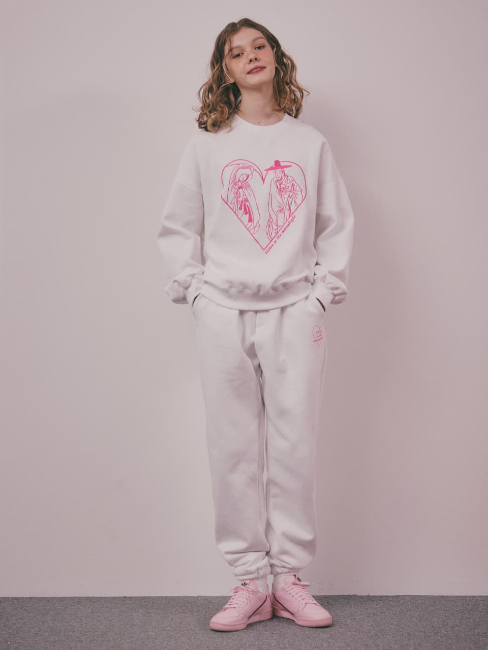 Lovers in the Moonlight Fleece Sweat Set-Up (White) — vue 8