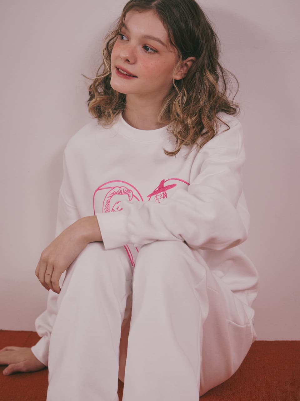 Lovers in the Moonlight Fleece Sweat Set-Up (White) — vue 9