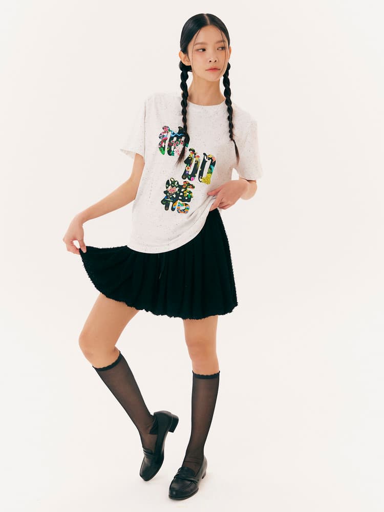 Balloon Mini Skirt (Black) — vue 2