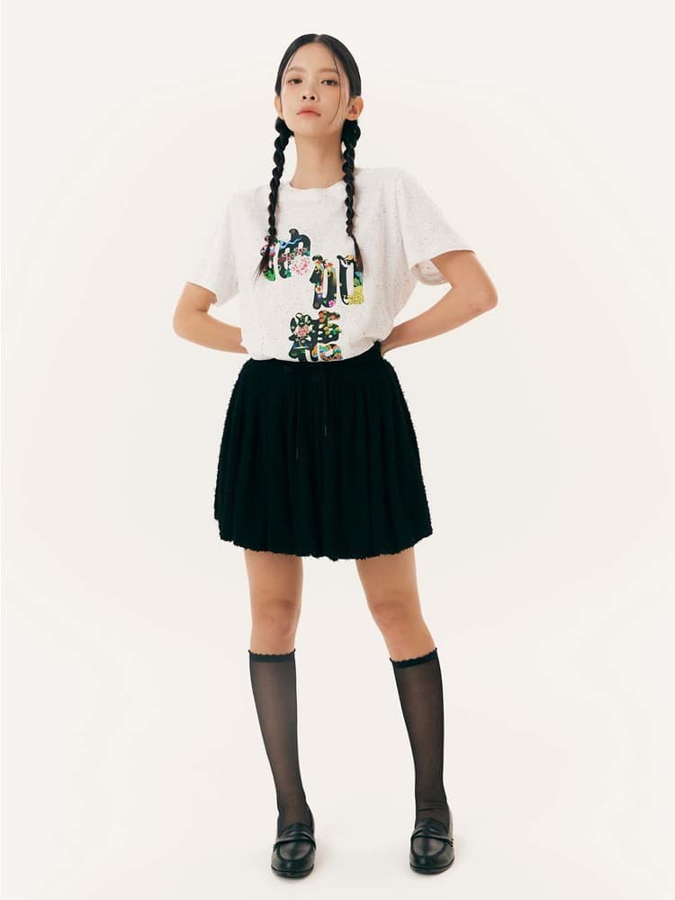 Balloon Mini Skirt (Black) — vue 3