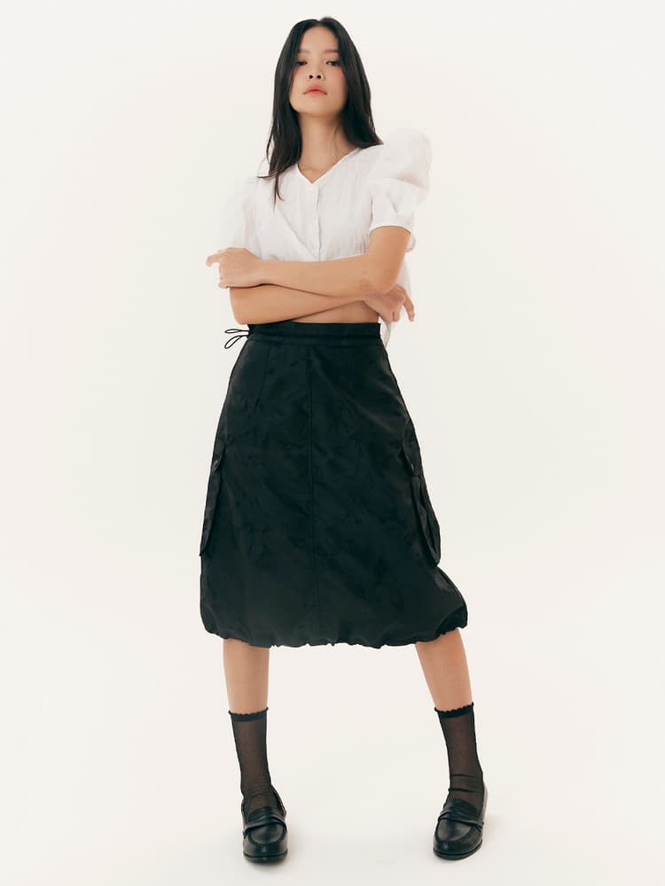 Camouflage Cargo Skirt (Black) — vue 2