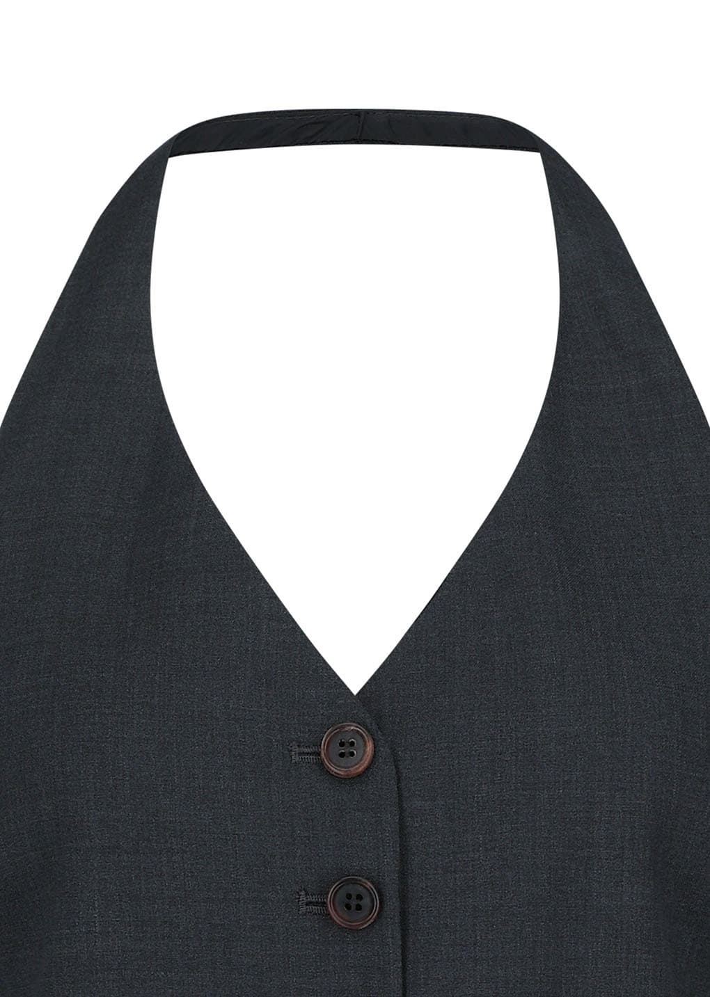 Wool Halterneck Top, Charcoal — vue 6