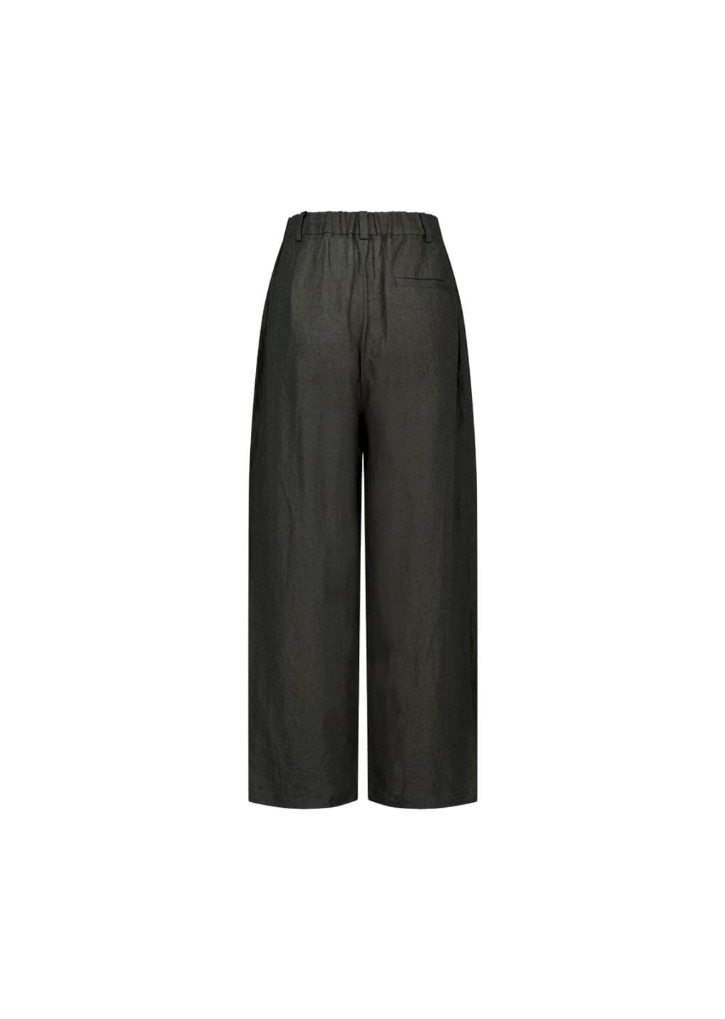Linen Two Tuck Wide Pants, Khaki Grey — vue 6