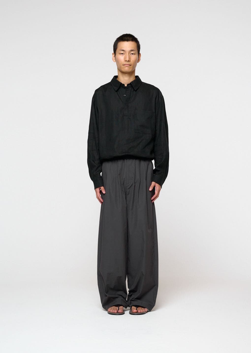 Linen Pullover, Black — vue 1