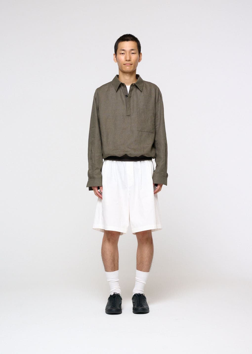Linen Pullover, Khaki — vue 2