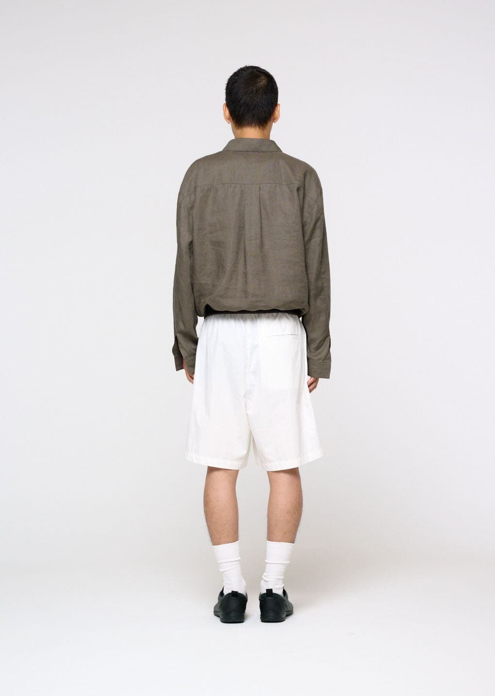 Linen Pullover, Khaki — vue 4