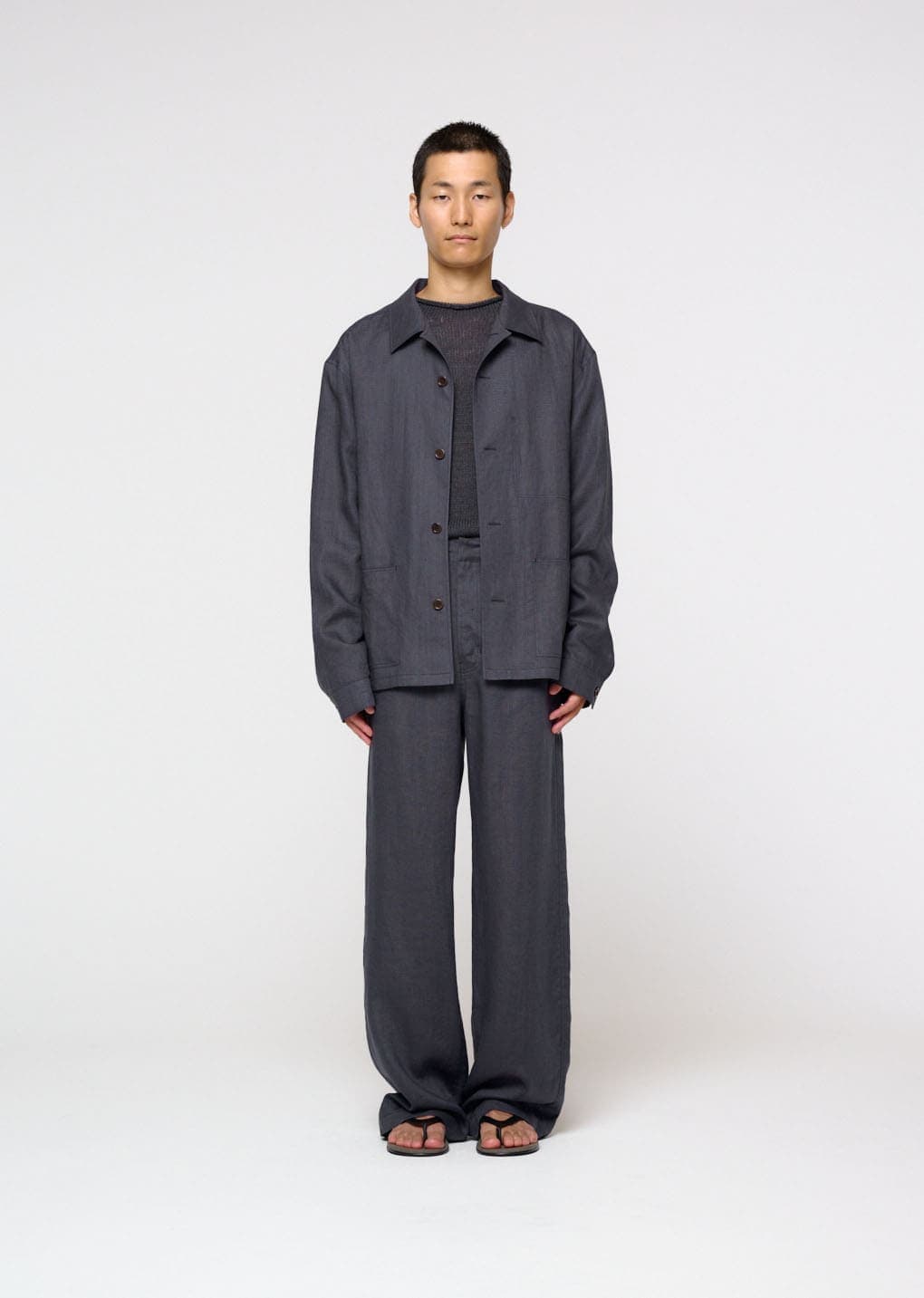 Linen Pocket Jacket, Blue — vue 2