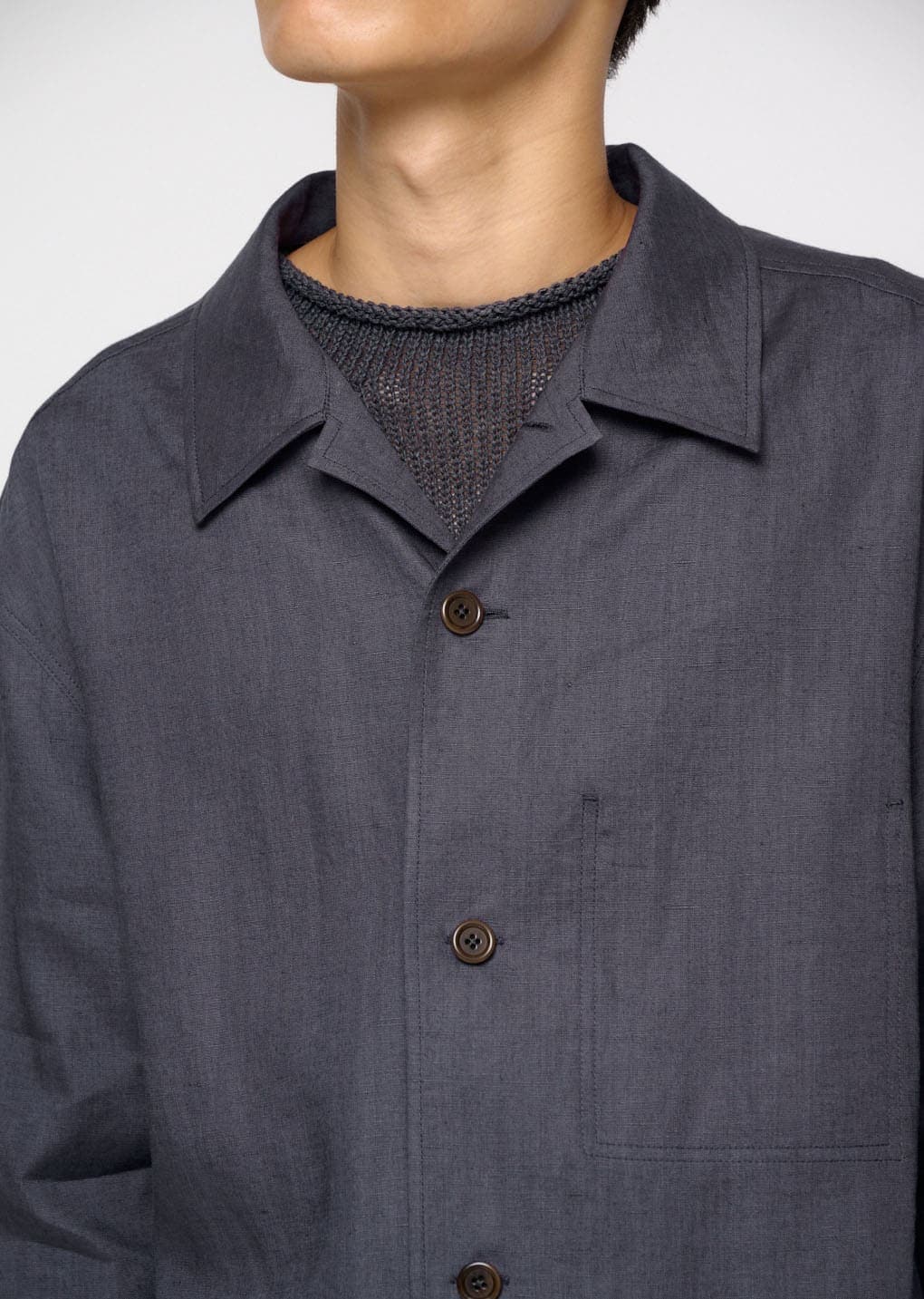 Linen Pocket Jacket, Blue — vue 5