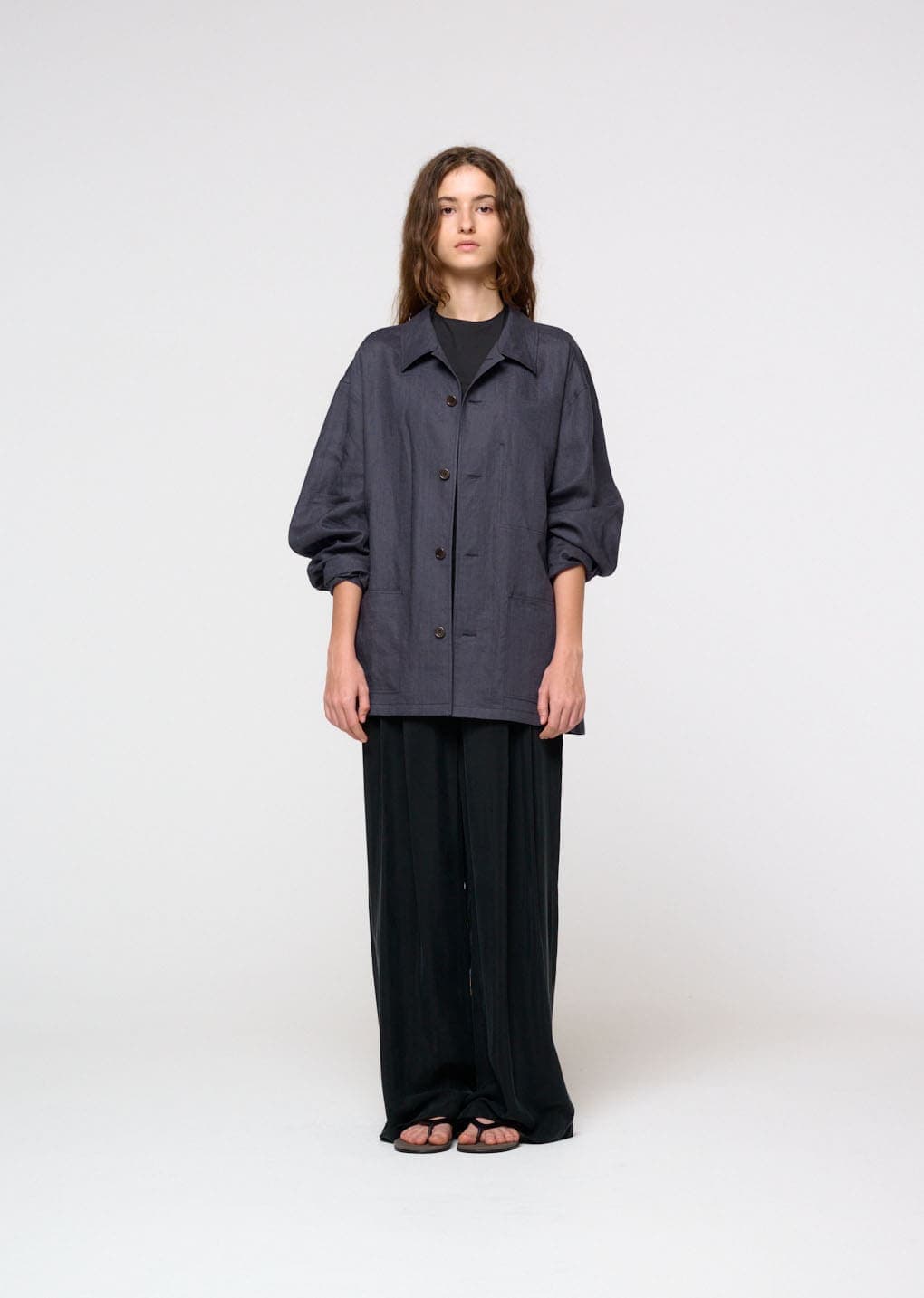 Linen Pocket Jacket, Blue — vue 6