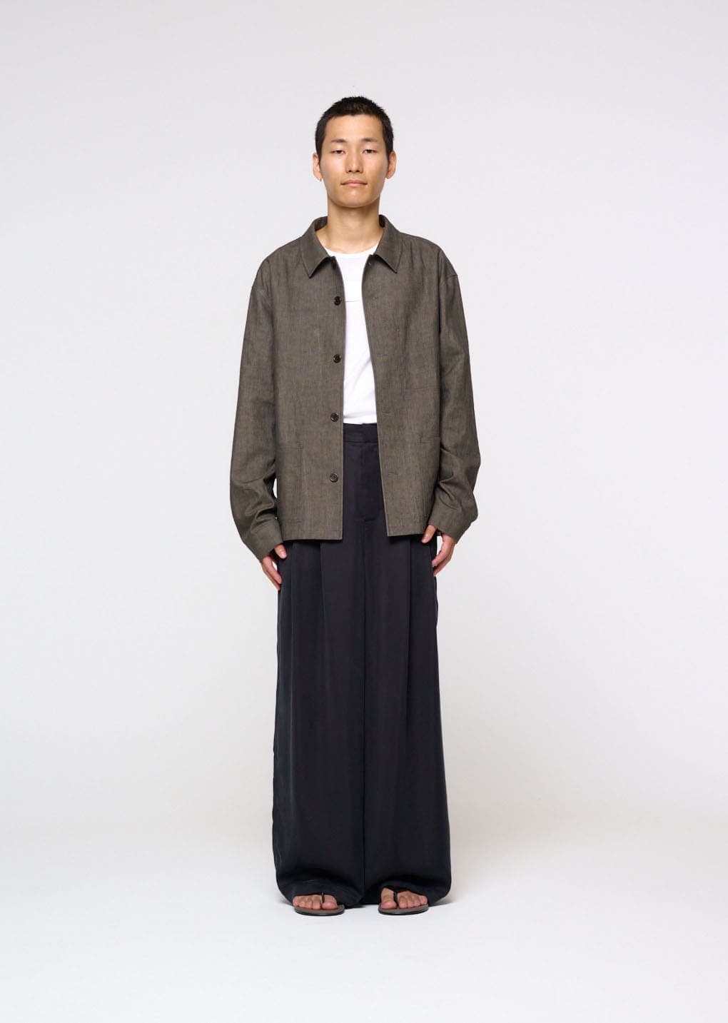 Linen Pocket Jacket, Brown — vue 2