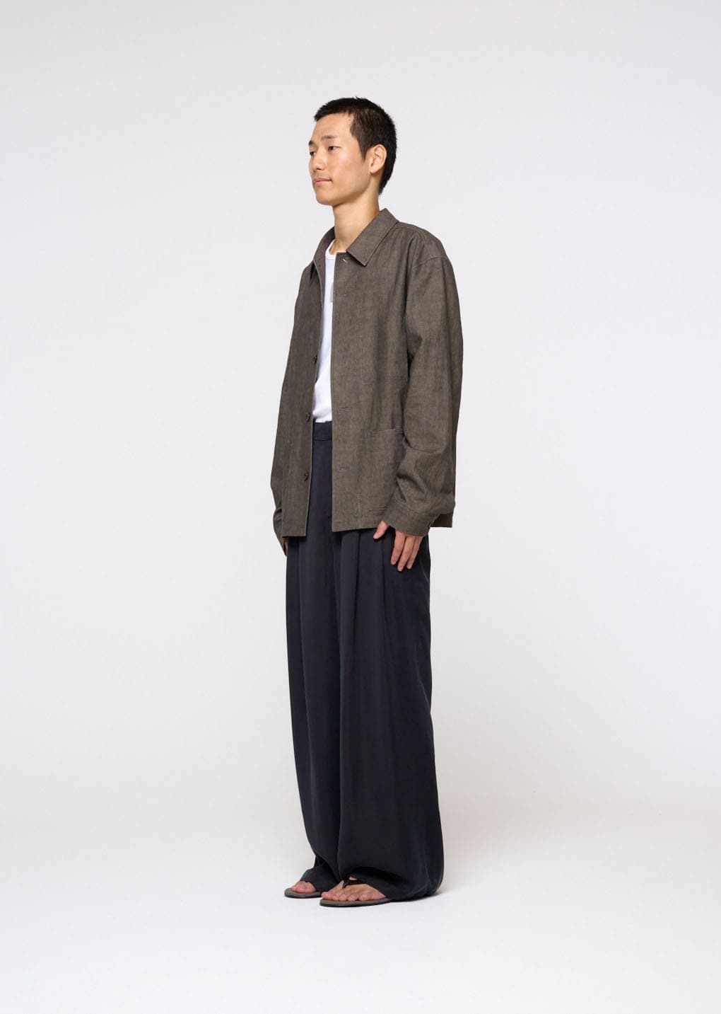 Linen Pocket Jacket, Brown — vue 3