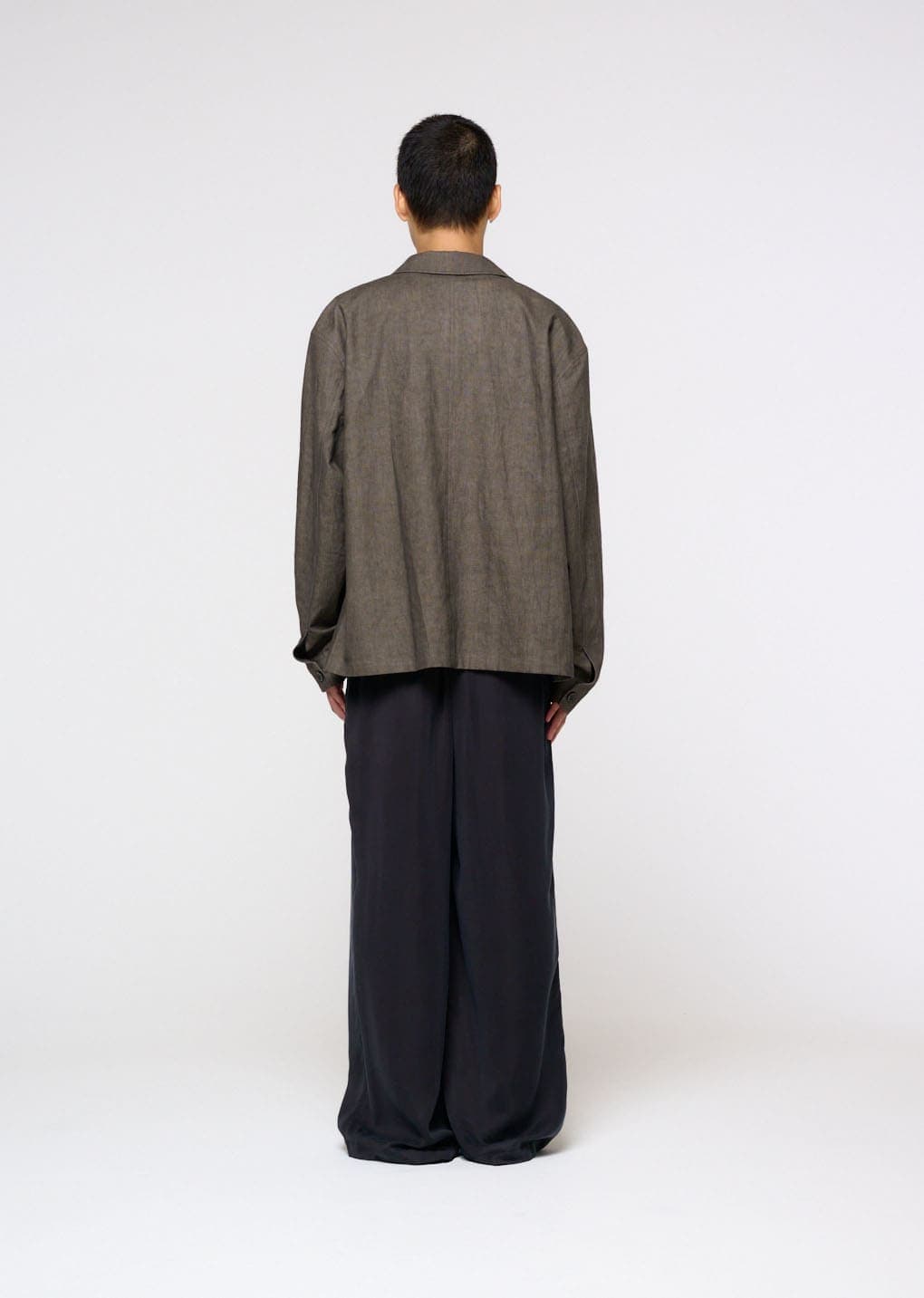 Linen Pocket Jacket, Brown — vue 4