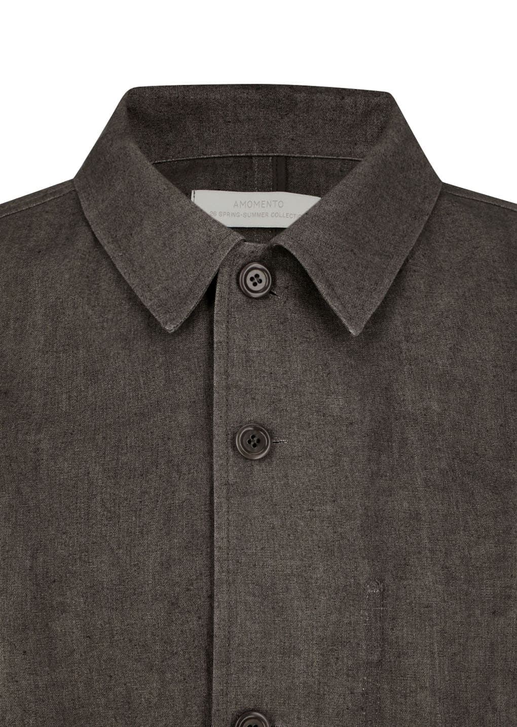Linen Pocket Jacket, Brown — vue 8