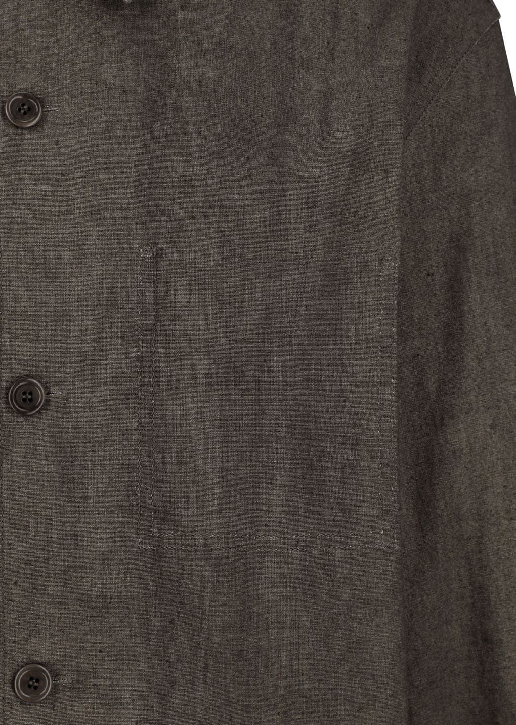 Linen Pocket Jacket, Brown — vue 9