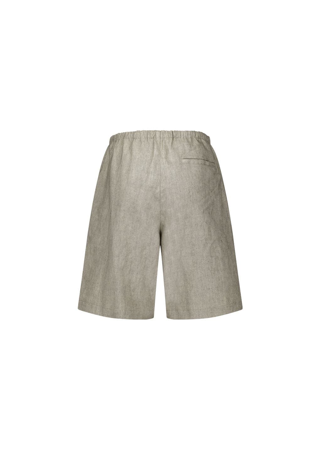 Linen Drawstring Shorts, Beige — vue 6
