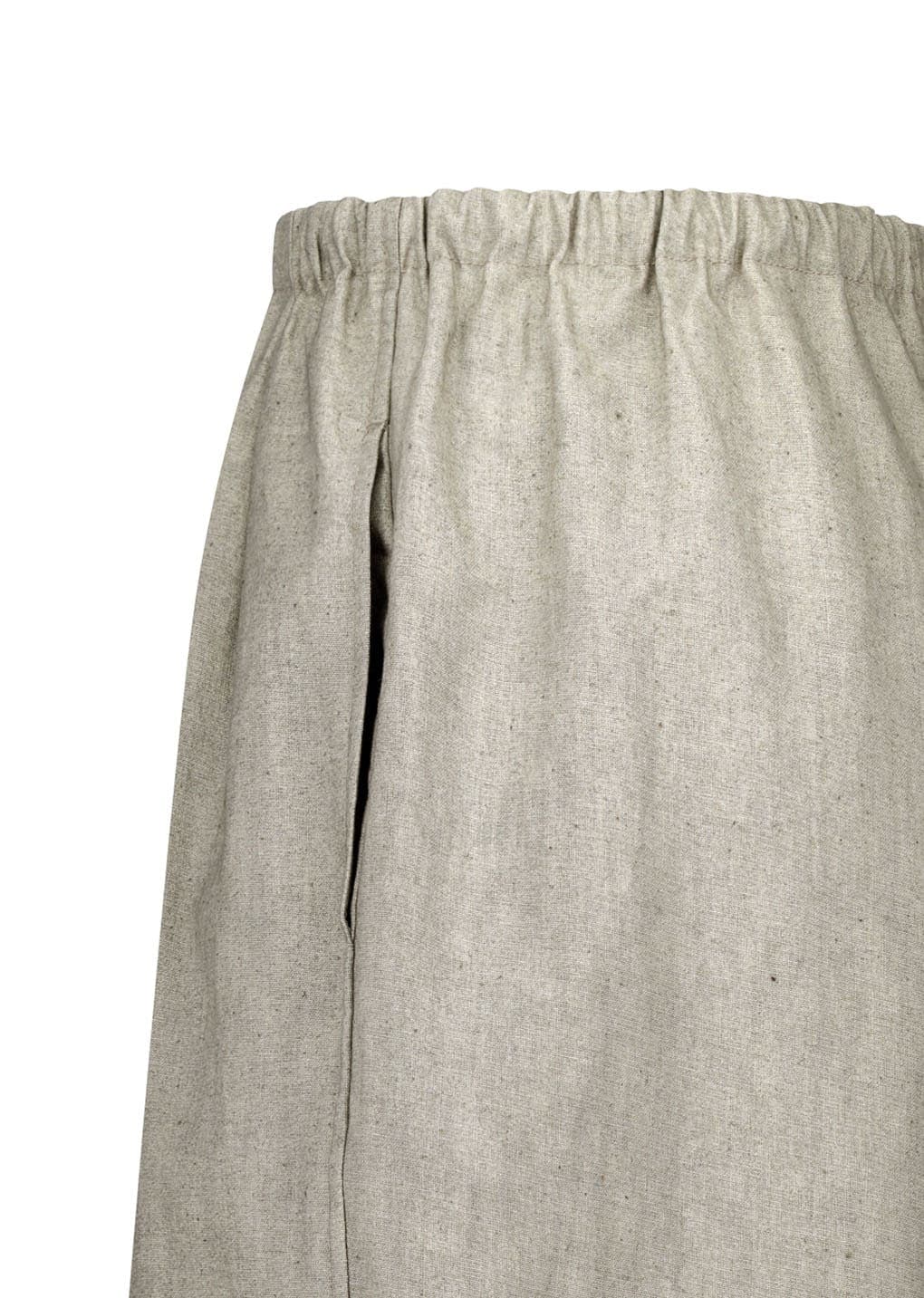Linen Drawstring Shorts, Beige — vue 7