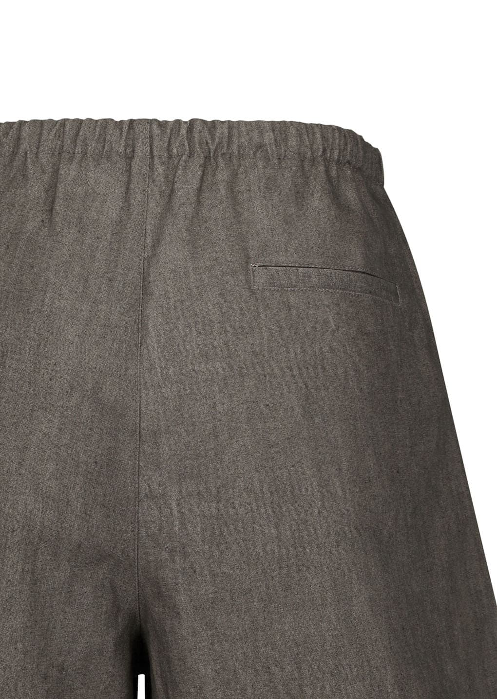 Linen Drawstring Shorts, Brown — vue 9