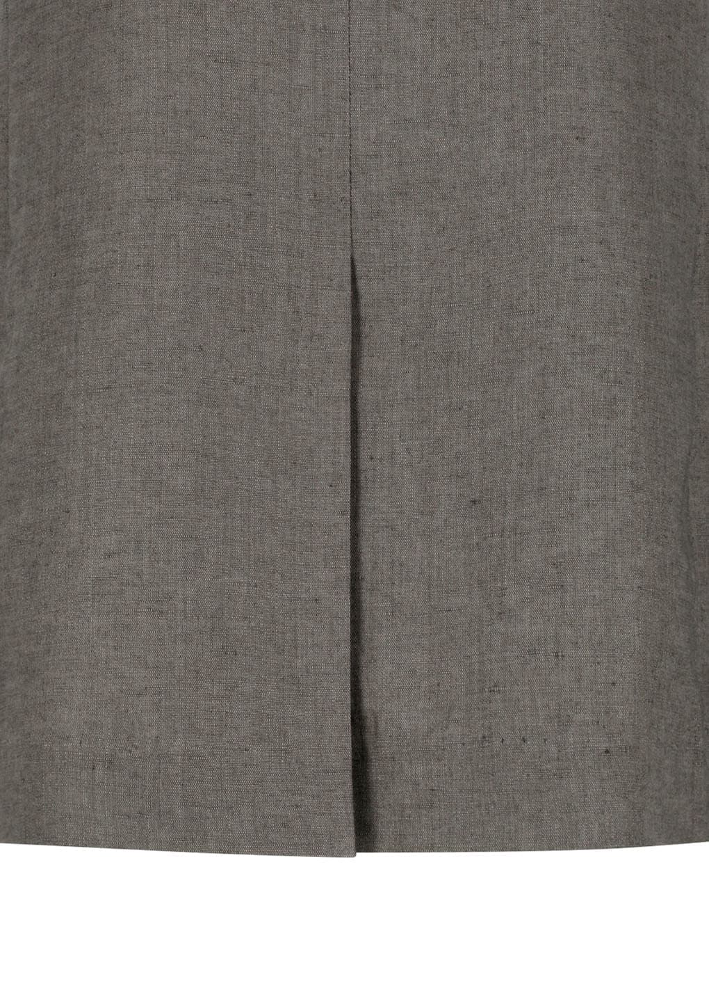Linen Curved Vest, Khaki — vue 11