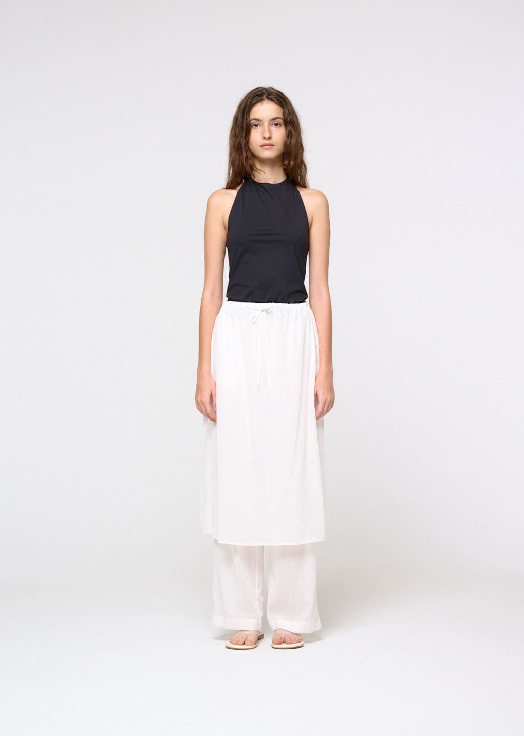 Jersey Halter Neck Top, Charcoal — vue 2