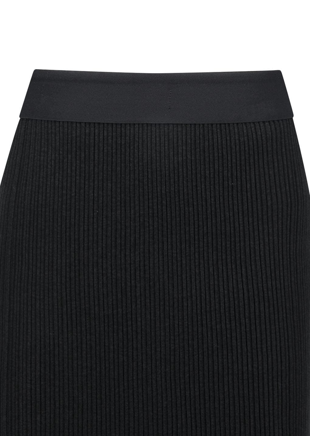 Pleats Knit Maxi Skirt, Black — vue 5