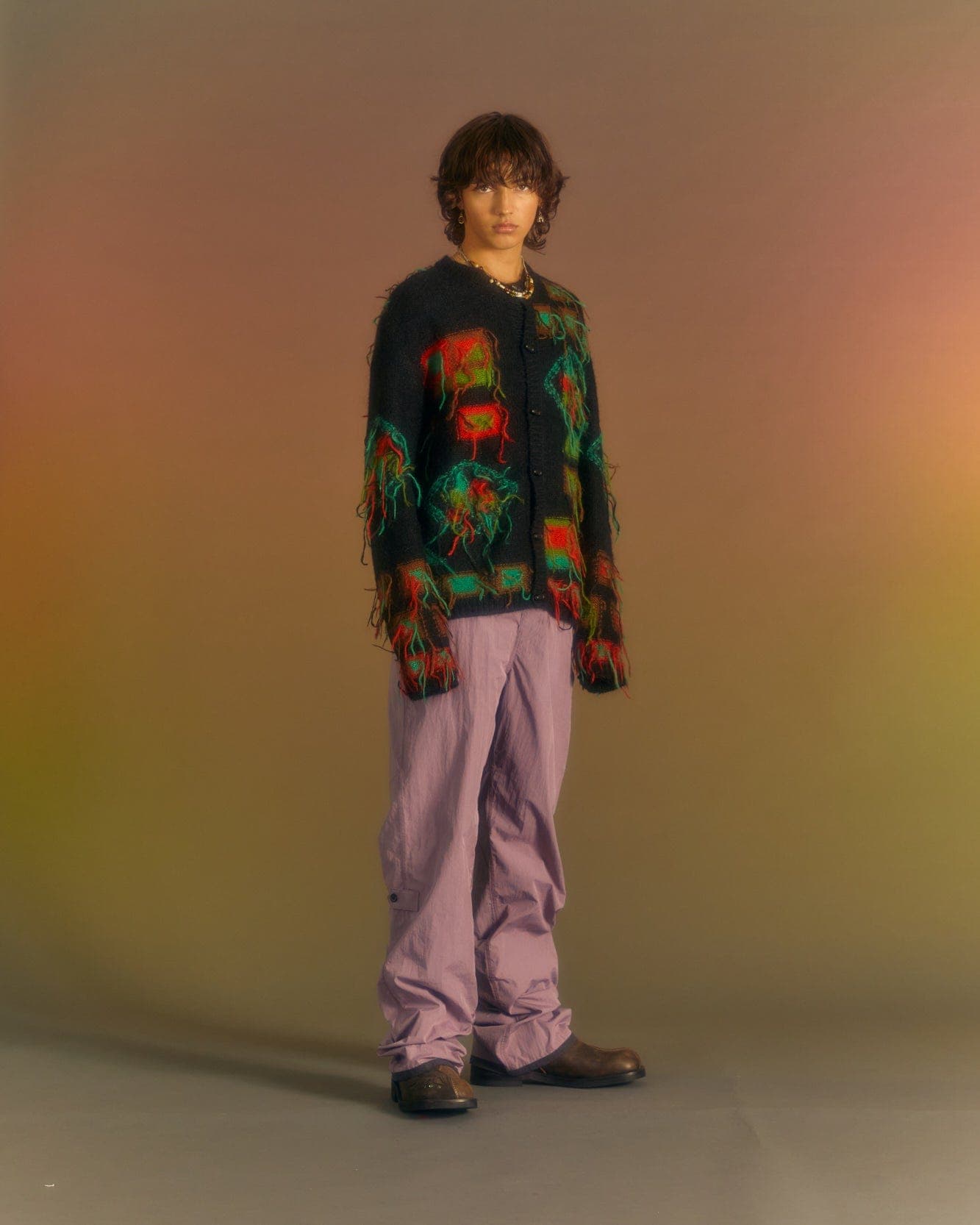 Crack Nylon Inside-Out Trouser (Purple) — vue 6