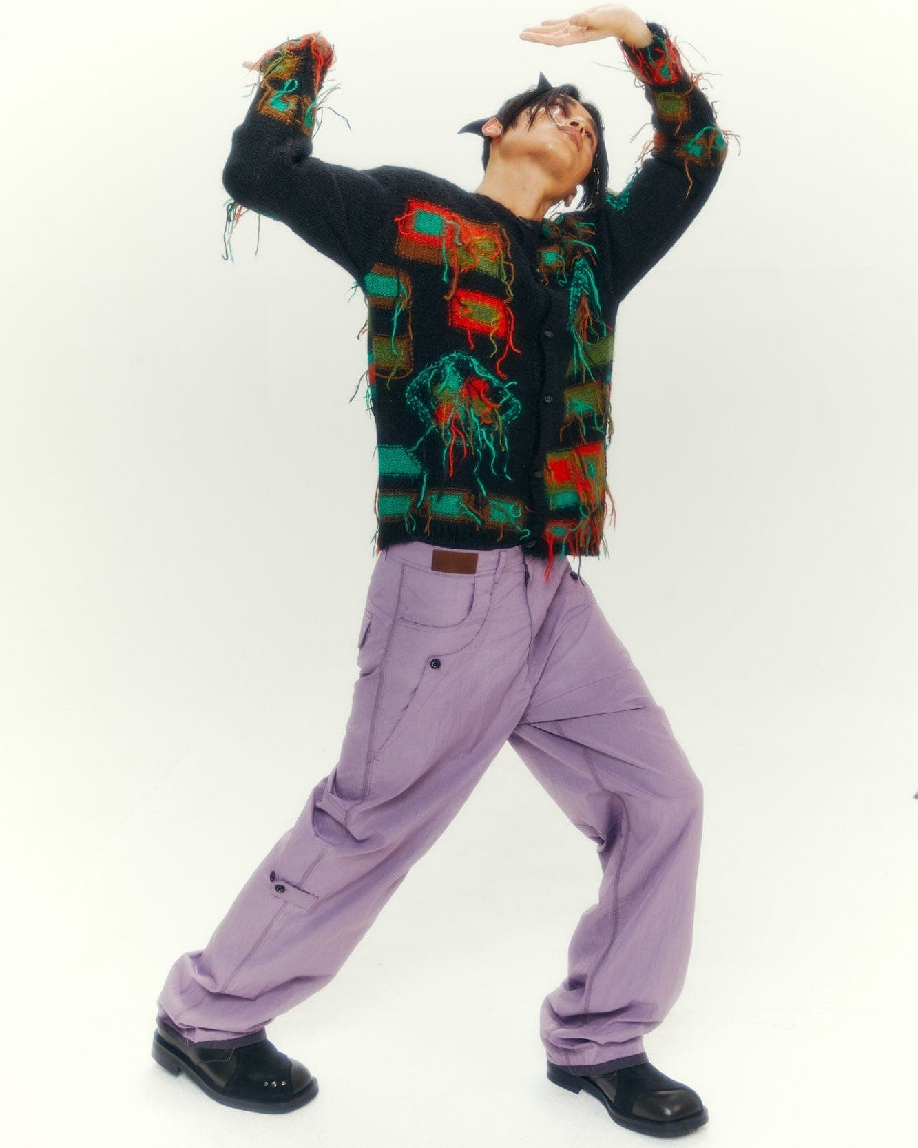 Crack Nylon Inside-Out Trouser (Purple) — vue 10