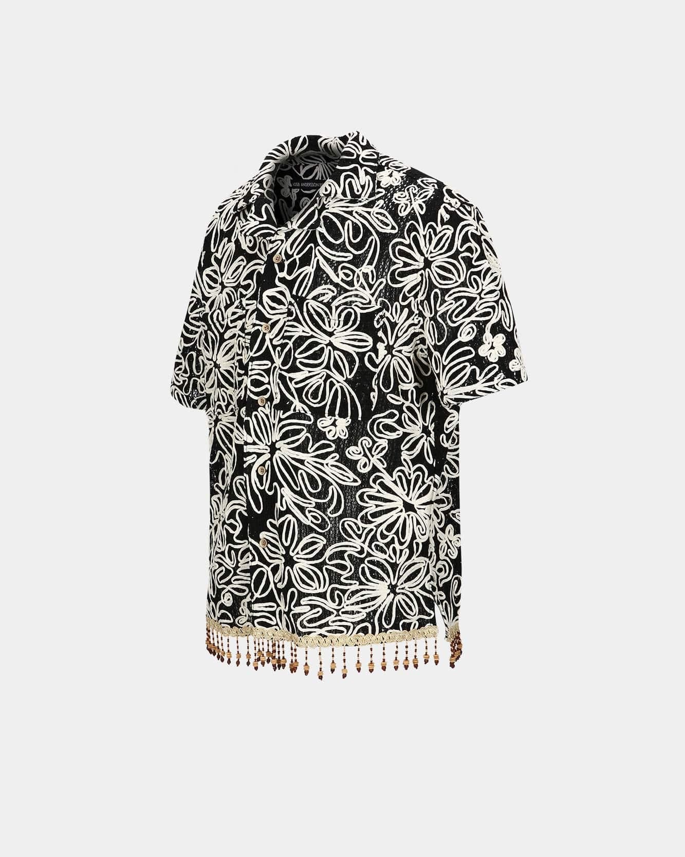 Flower Jacquard Shirts (Black) — vue 3