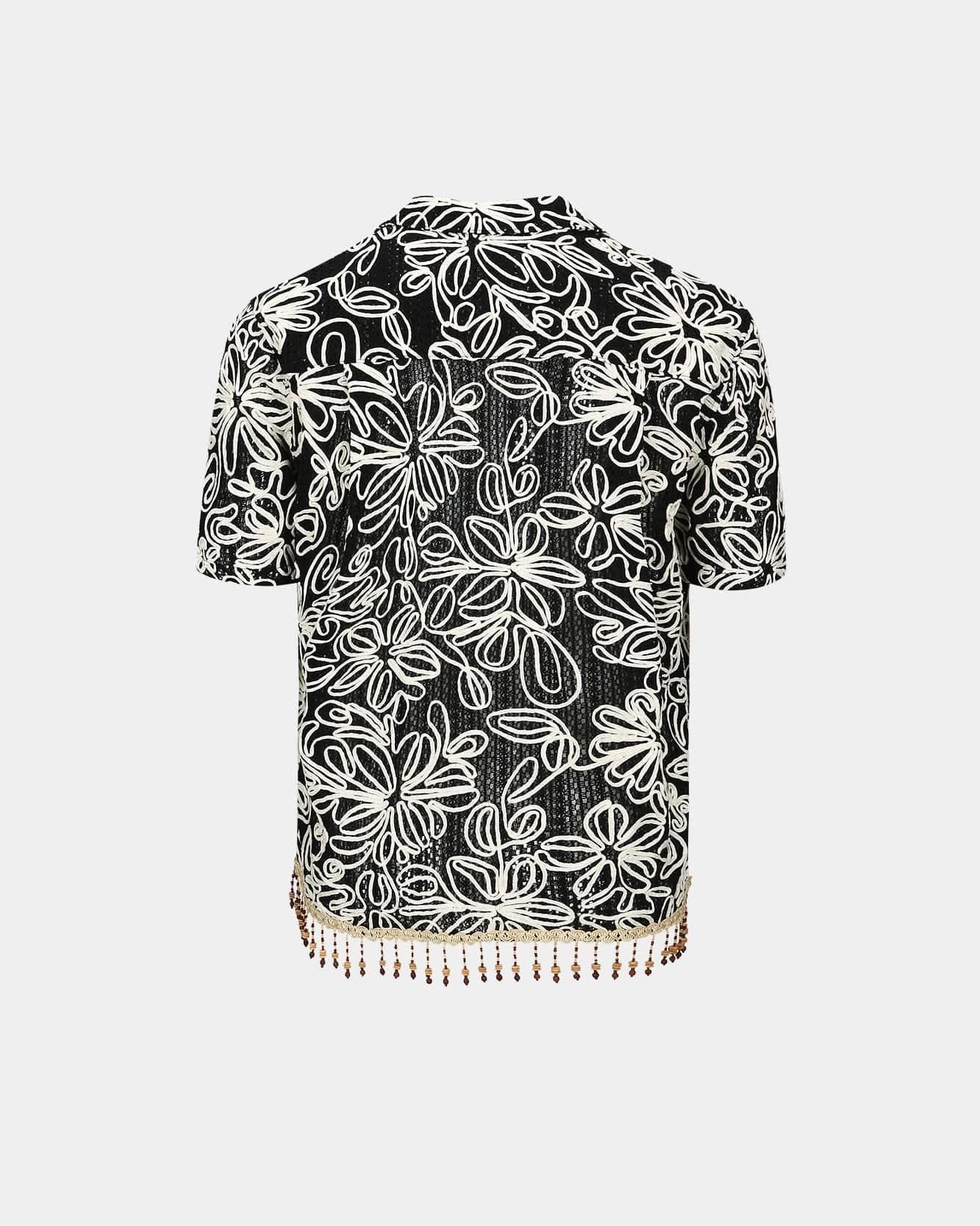 Flower Jacquard Shirts (Black) — vue 4