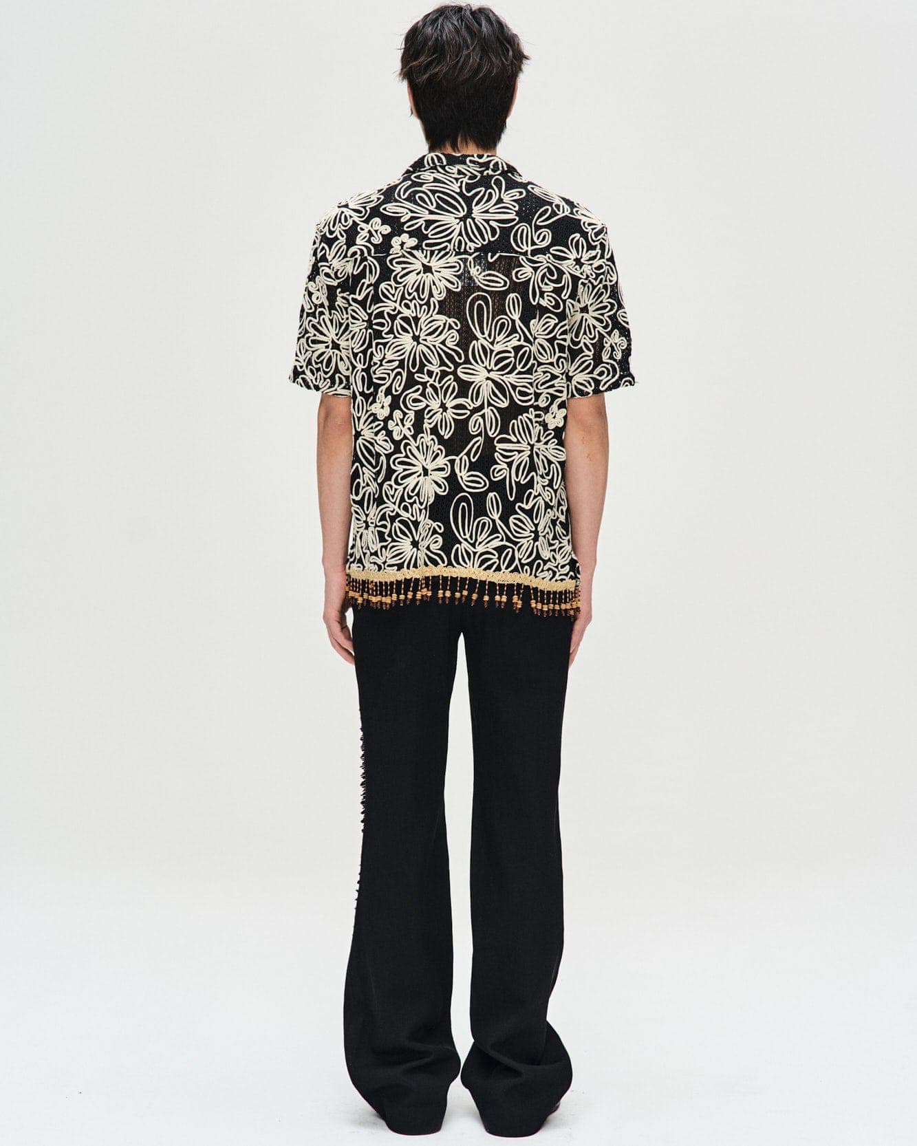Flower Jacquard Shirts (Black) — vue 6