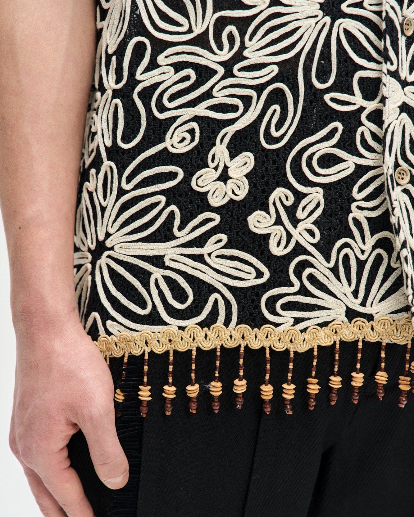 Flower Jacquard Shirts (Black) — vue 8