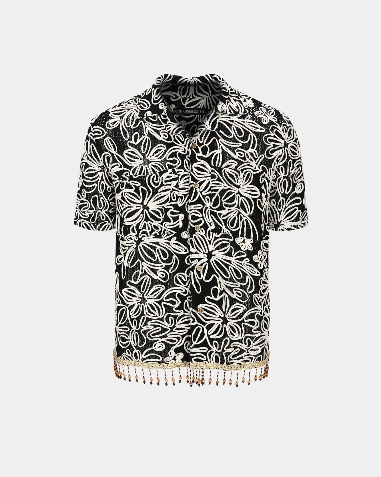 Flower Jacquard Shirts (Black) — vue 1