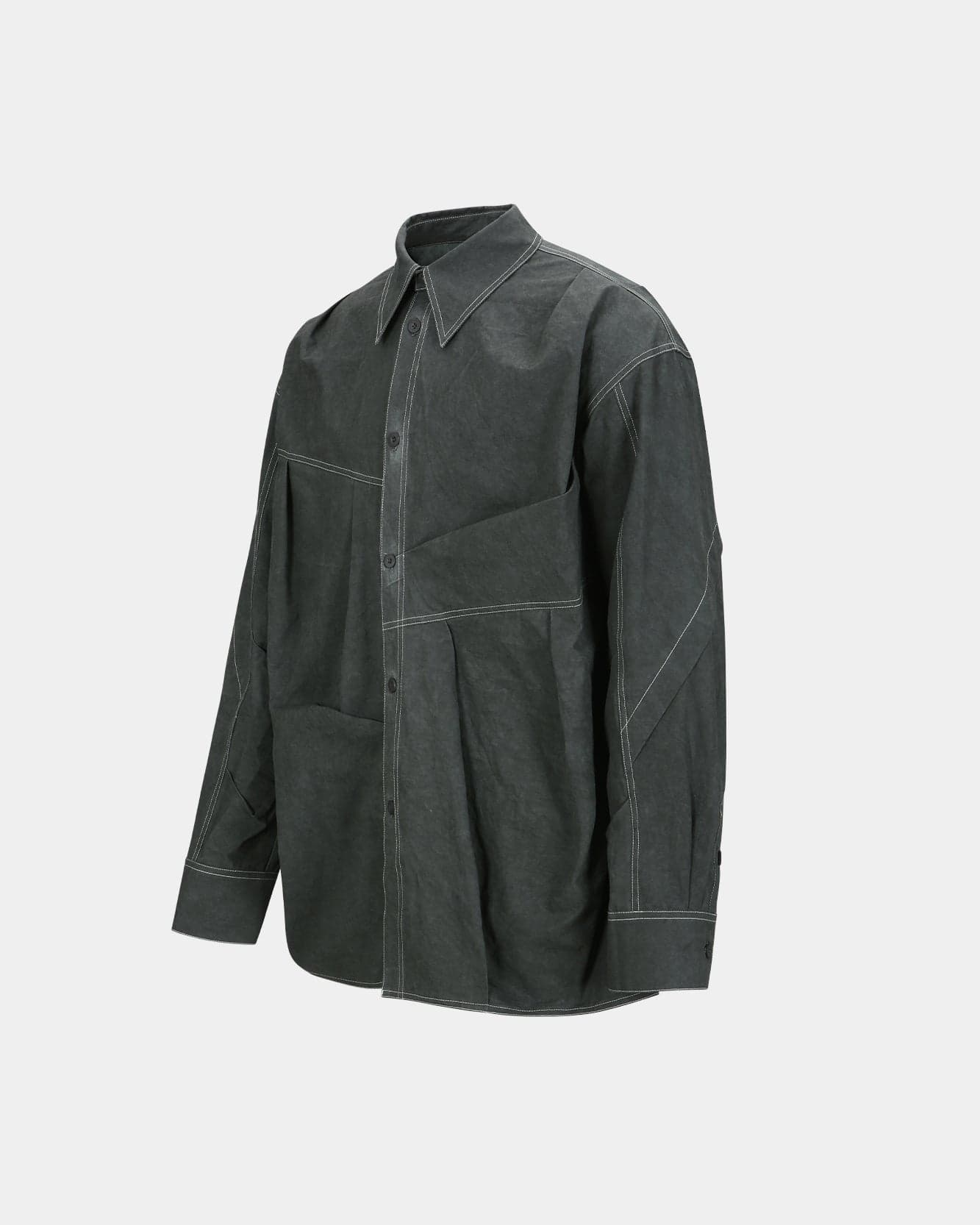 Alice Dyed Cotton Shirts (Charcoal) — vue 3