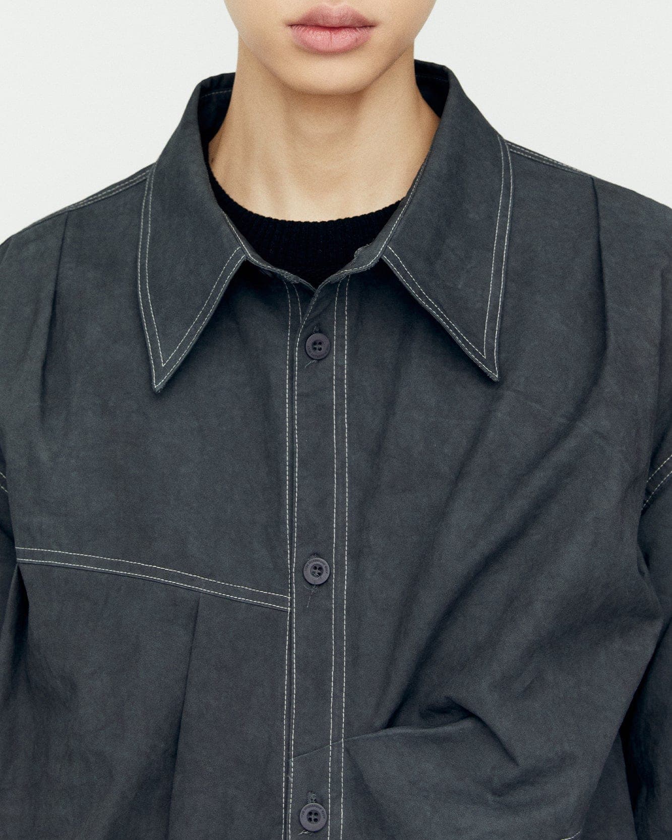 Alice Dyed Cotton Shirts (Charcoal) — vue 8