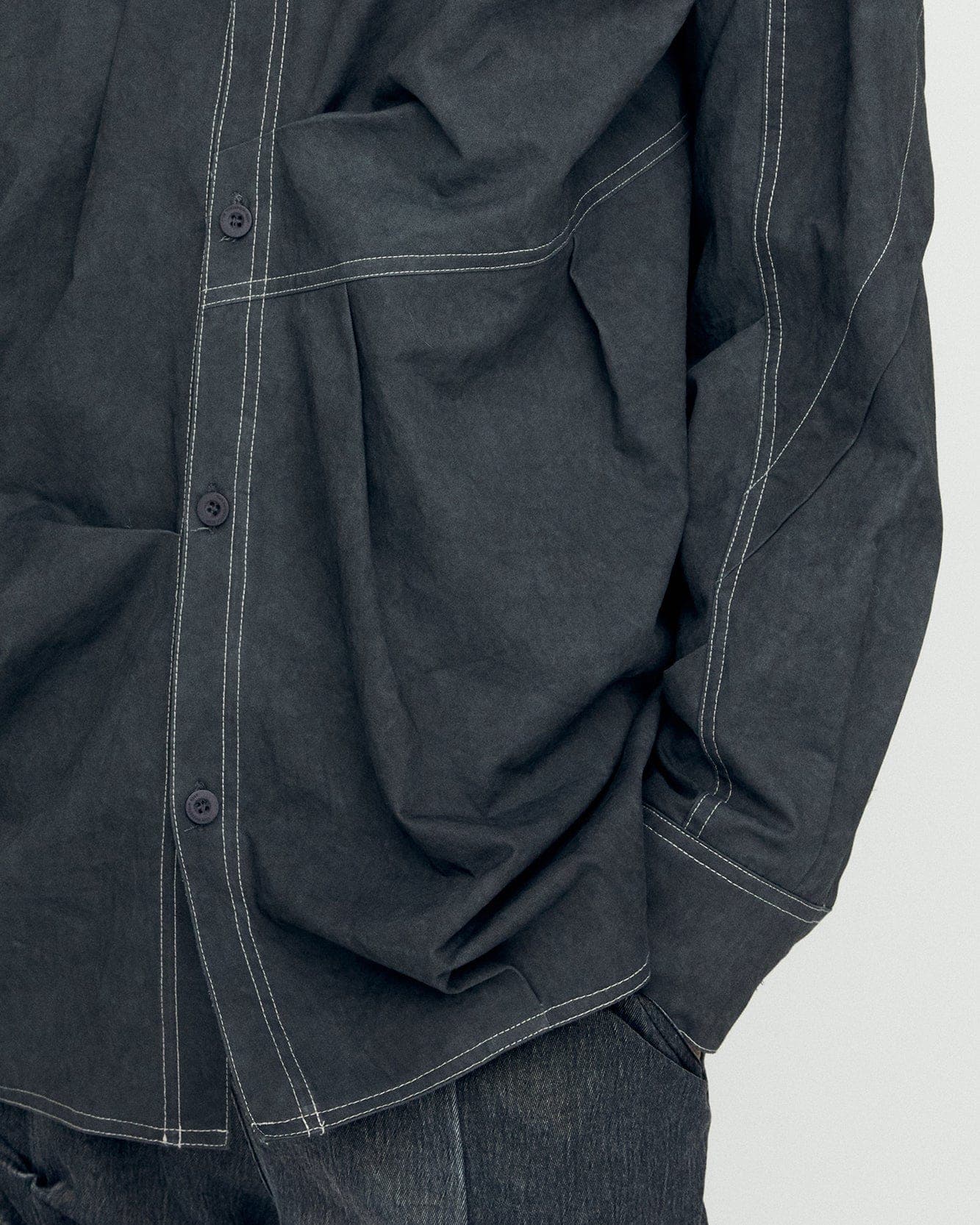 Alice Dyed Cotton Shirts (Charcoal) — vue 9