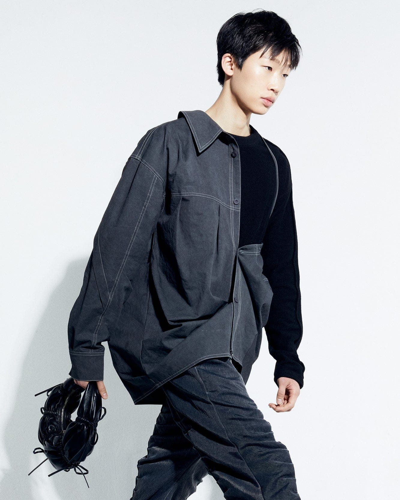 Alice Dyed Cotton Shirts (Charcoal) — vue 10