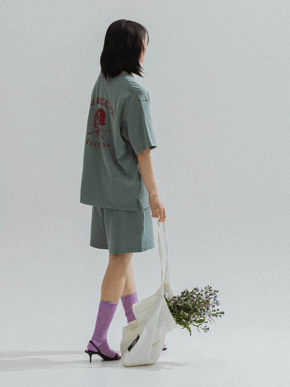 Bermuda Jersey Shorts (Sage Green) — vue 7