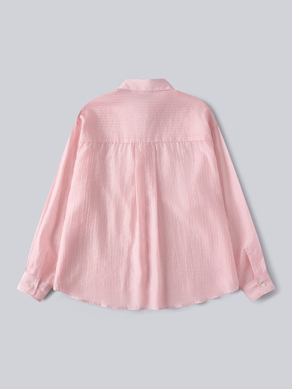 Pinstripe Sheer Shirt (Pink) — vue 9