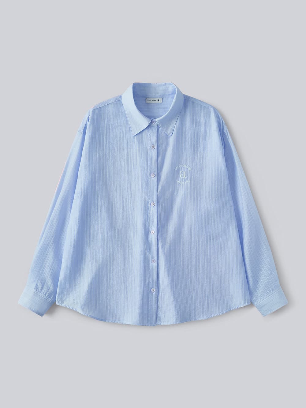 Pinstripe Sheer Shirt (Blue) — vue 2