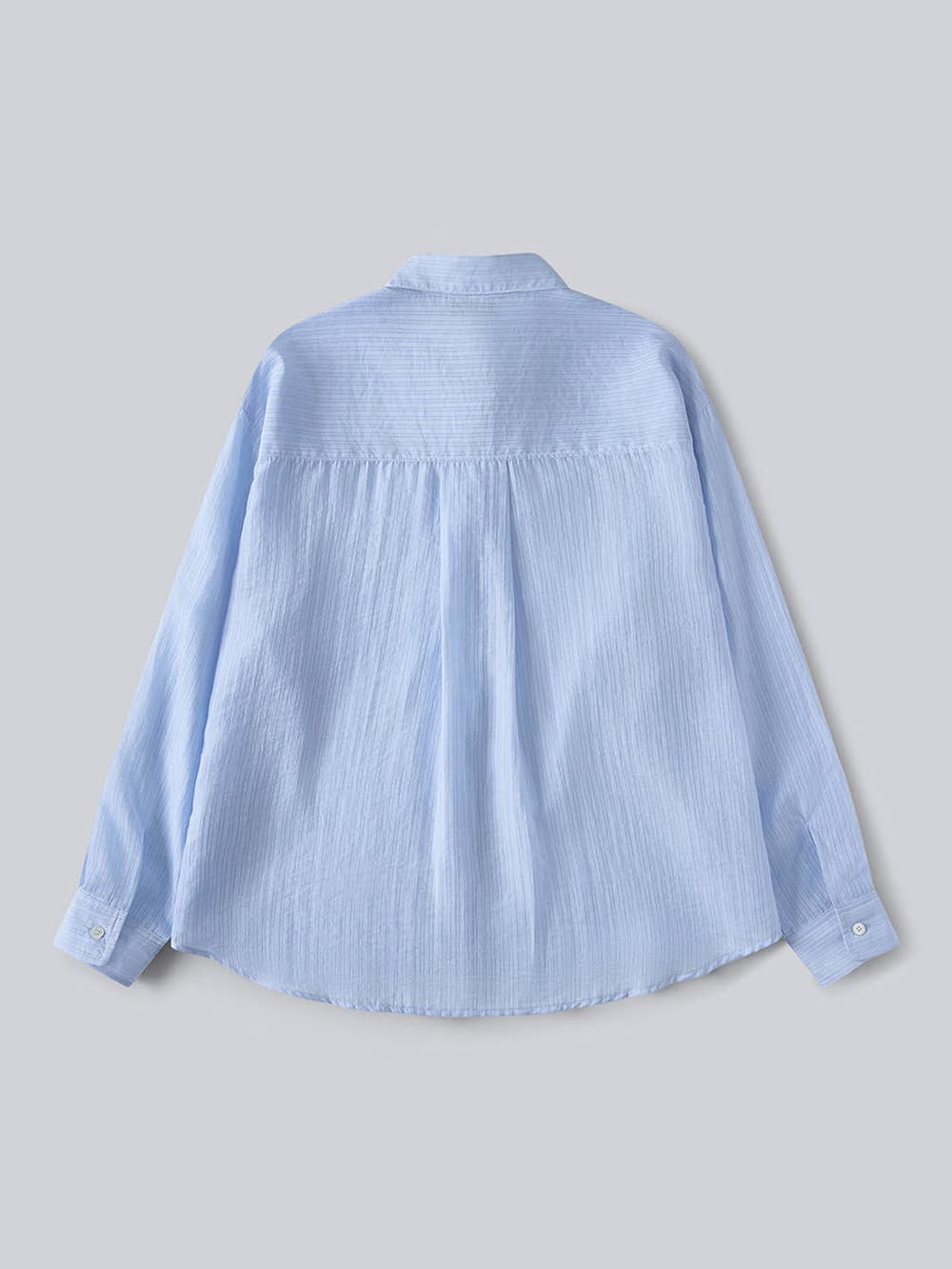 Pinstripe Sheer Shirt (Blue) — vue 9