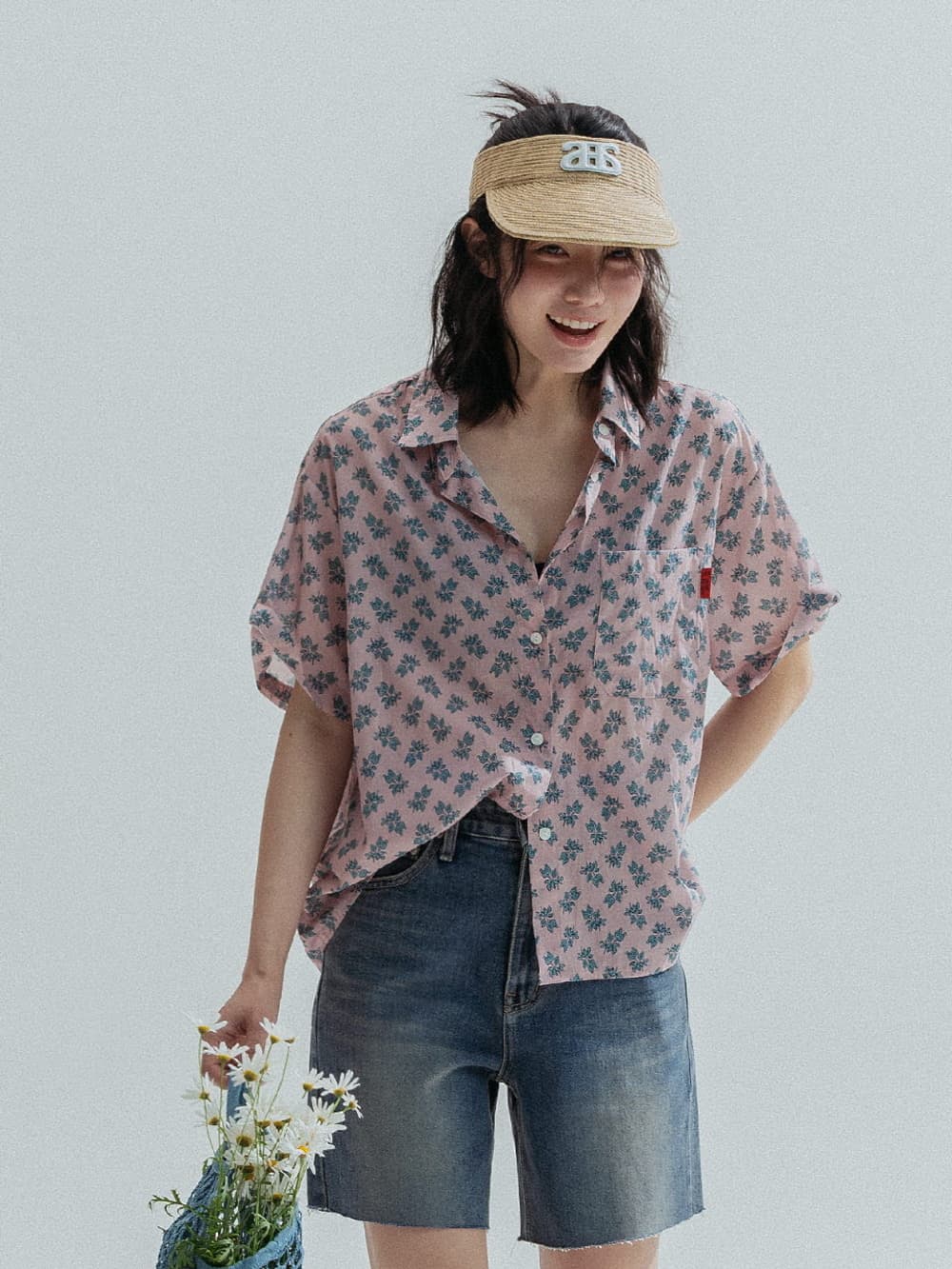 Botanical Cotton Shirt (Pink) — vue 4
