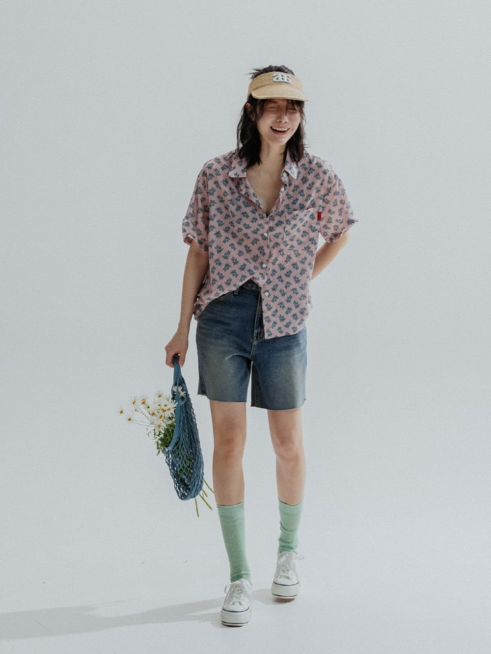 Botanical Cotton Shirt (Pink) — vue 5