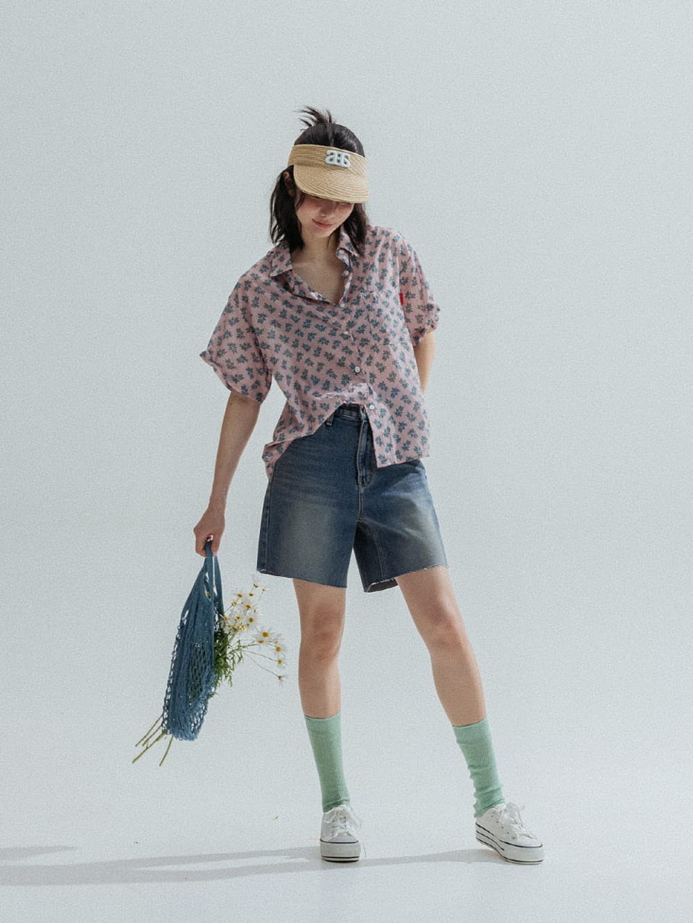 Botanical Cotton Shirt (Pink) — vue 7